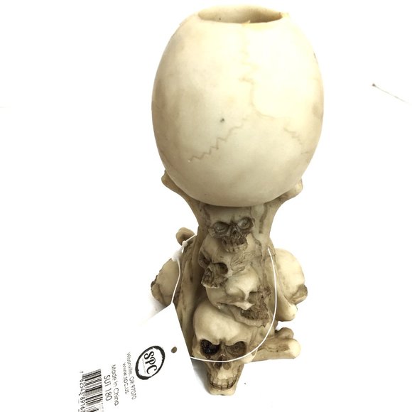 Skull stack Candle Holder Halloween 5.5" - Picture 5 of 9